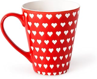Excelsa Enjoy Taza, Porcelana, Rojo, 10 x 10 x 8.5 cm