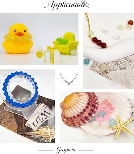 Miniatura 4 de Gaspletu Kit de 1800 cuentas de vidrio de 0.315 pulgadas para hacer pulseras, 72 colores de cuentas de cristal para hacer joyas, 3 cajas redondas