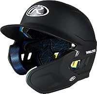 Rawlings MACH Adjust Batting Helmet with Adjustable Jaw Guard - Matte, JR/SR Sizes, IMPAX Foam Protection for Baseball