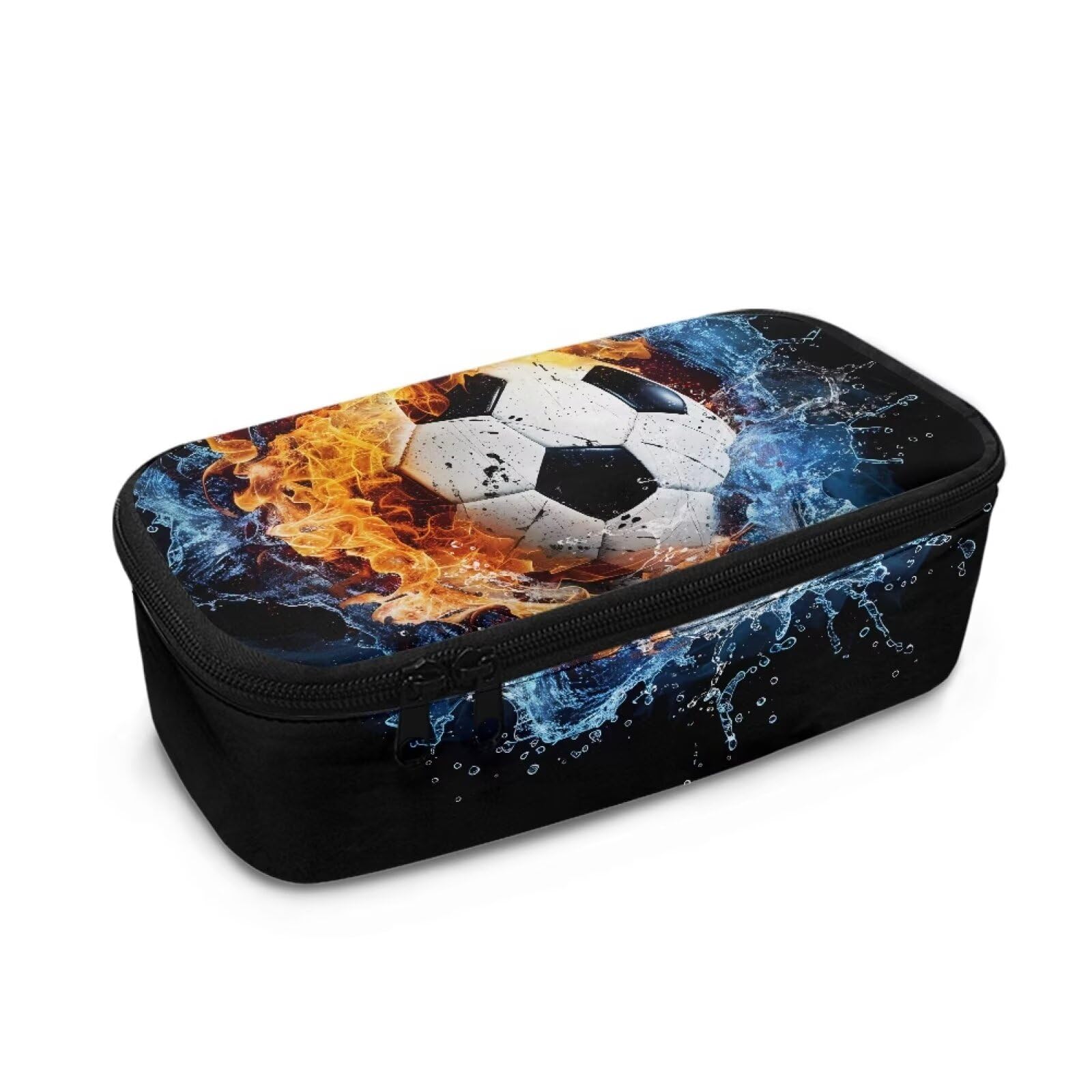 COEQINE Soccer Pencil Case for Boys 10-12 Age Middle School Large Capacity Pen Pencil Case with 3 Compartments Multi-Slot Pencil Pouch Bag Aesthetic School Supplies Organizer for Kids Adult — image 1
