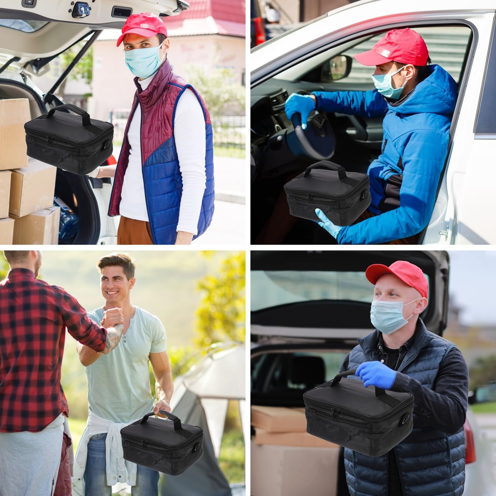 Baluue 1pezzi Borsa Termica per Alimenti Scaldavivande per Auto Borsa Termica per Pranzo Compatto e Portatile per Viaggi Ufficio e Picnic