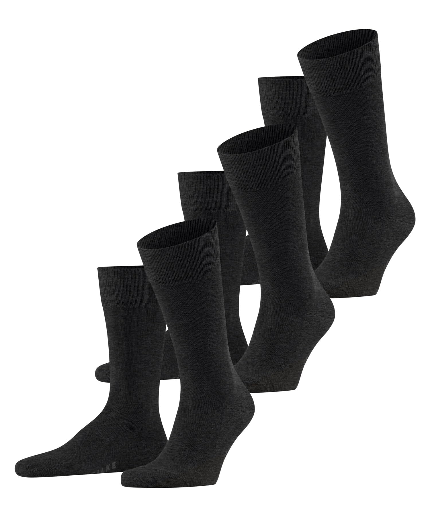 FALKE Men's Family Multipack M So Sustainable Cotton Plain 3 Pairs Socks, Grey Anthracite Melange 3080, 5.5-8