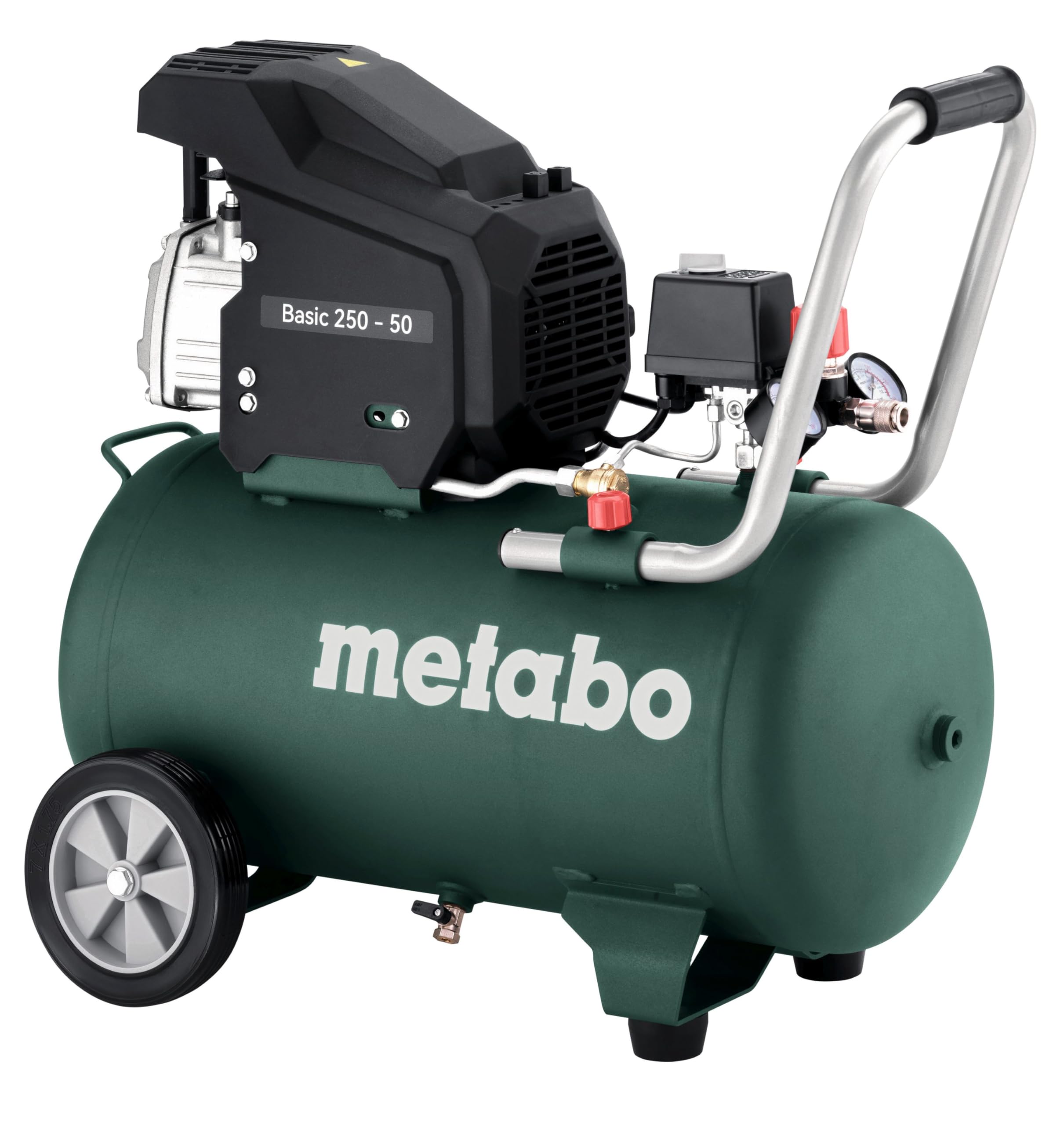 Metabo Mega 700-90 D 601524000 - Compresor (con 3 acoplamientos universales, protección contra sobrecarga, compresor de pistón de 2 cilindros lubricado con aceite, accesorios de taller)