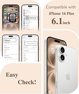 Dibrell for iPhone 16 Plus Case, [Full Camera Protection] [Not Yellowing] [Military-Grade Drop Protection] Cute Clear Slim Shockproof Protective Phone Cover for Women Girls 6.7", Star Shell/Brown