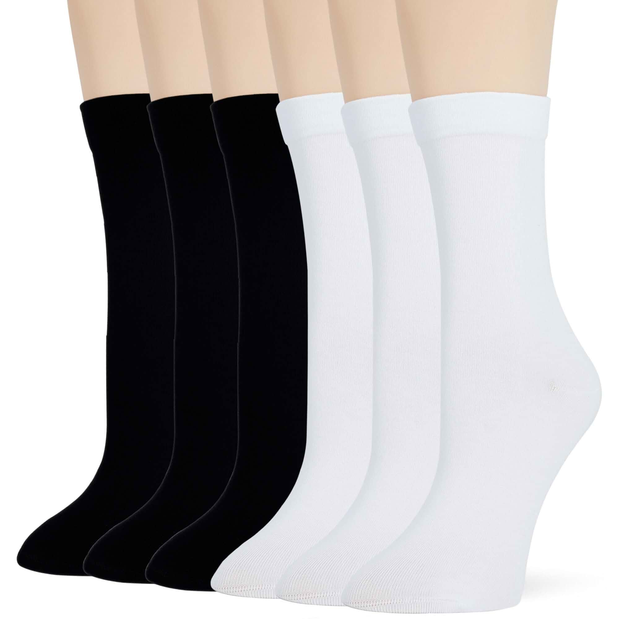 Thin Crew Socks for Women, Ladies Soft Cotton High Calf Boot Sock Womens Socks for Trouser, Dress, Loafer, Casual, Fashion, Business, Work