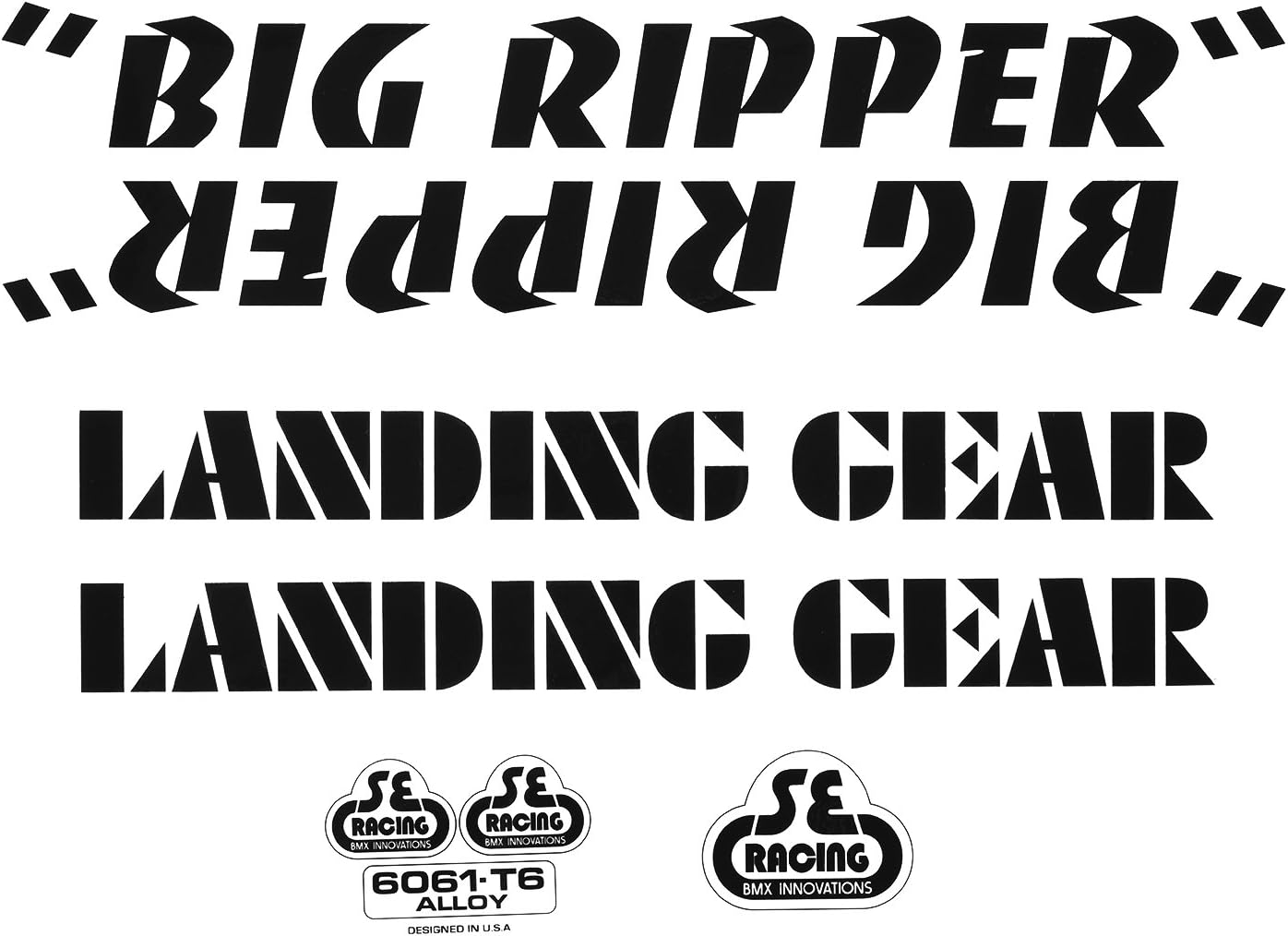 SE Bikes Big Ripper Decal Set Null Black
