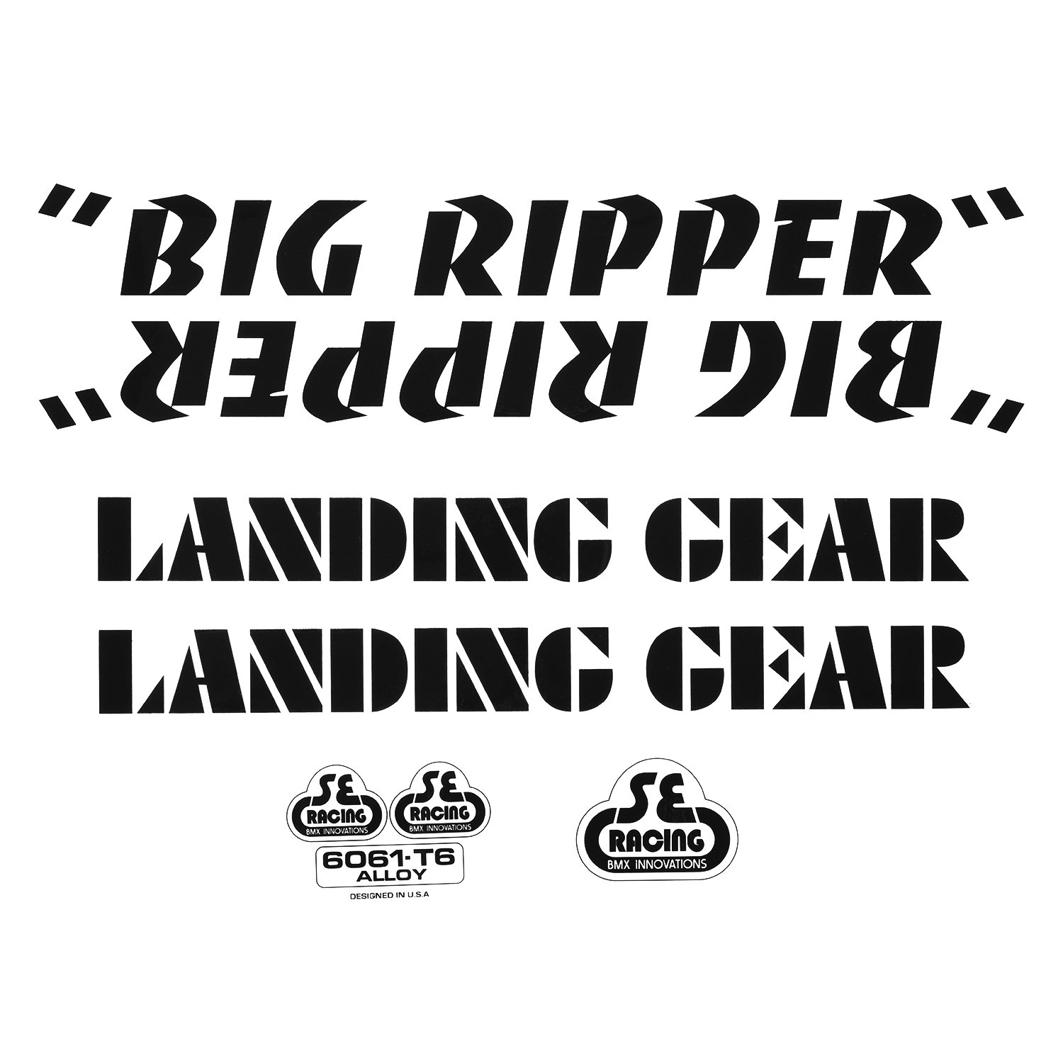 SE Bikes Big Ripper Decal Set Null Black