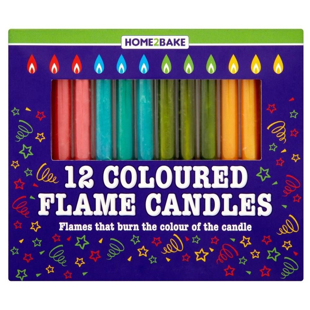 Coloured Flame Candles (12)