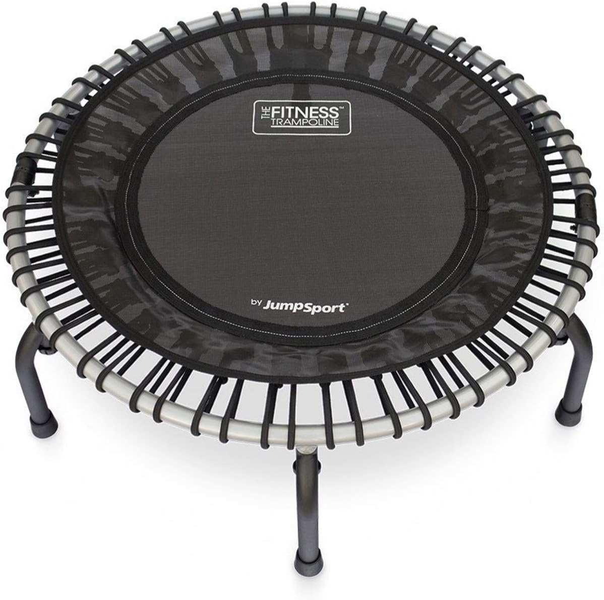 JumpSport 350f Indoor Heavy Duty Lightweight 39-Inch Folding Fitness Trampoline with Handle Bar Accessory, Black