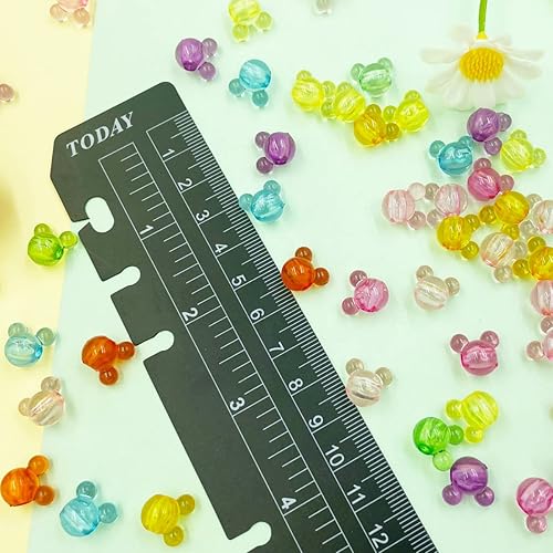 Miniatura 3 de Cuentas acrílicas, 150 cuentas de cabeza de ratón, color caramelo, agujero grande, cuentas pastel, colgantes, cuentas surtidas de plástico pastel,