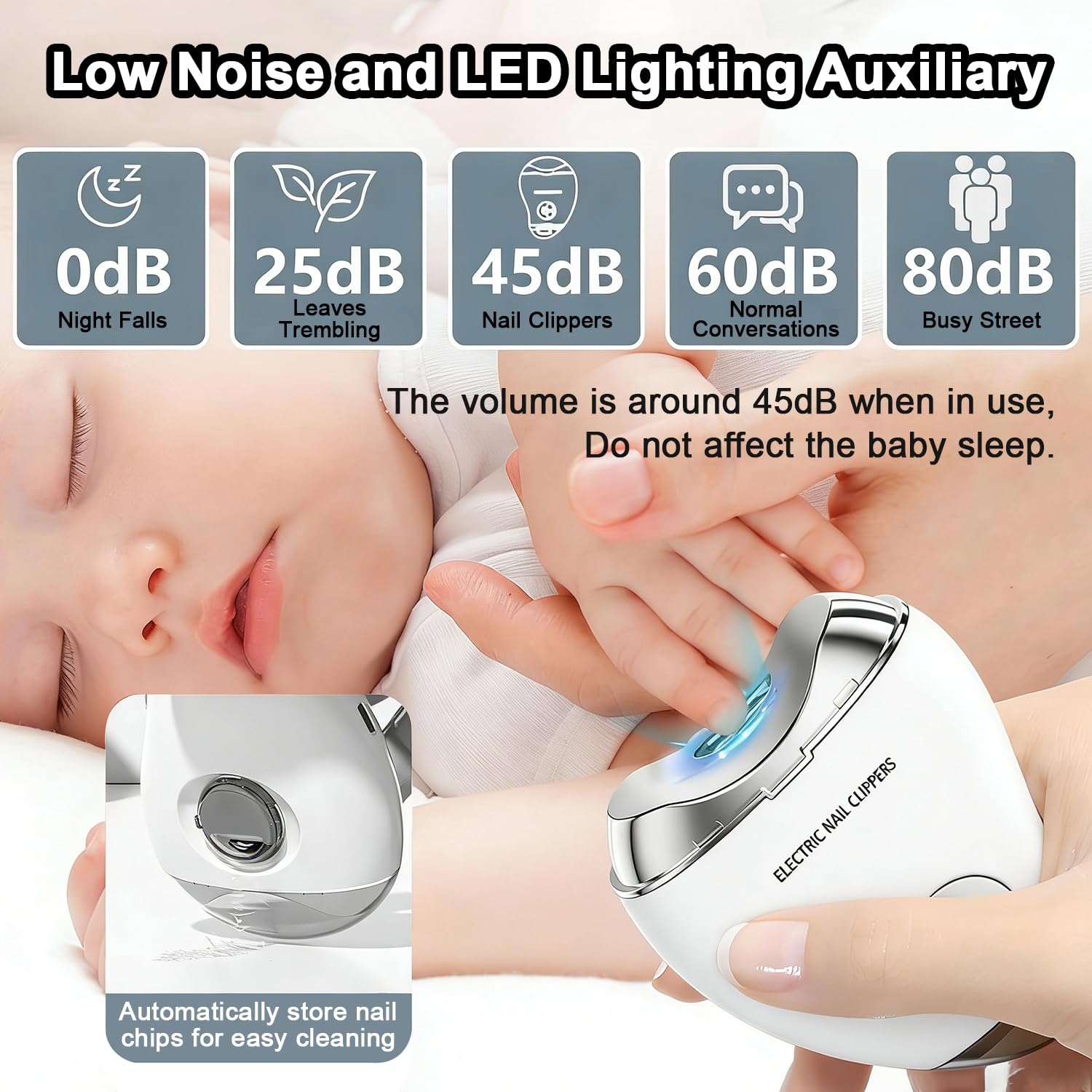 Rechargeable 4-in-1 Electric Nail Clipper with LED Light