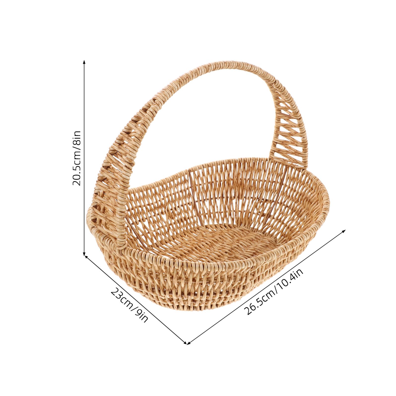 Cesto di Fiori in Imitazione Rattan, Basket Decorativo | Plastica e Ferro, Stile Rustico Raffinato Farmhouse, per Piante e Fiori, Uso su Balconi e Uffici, Facile da Trasportare