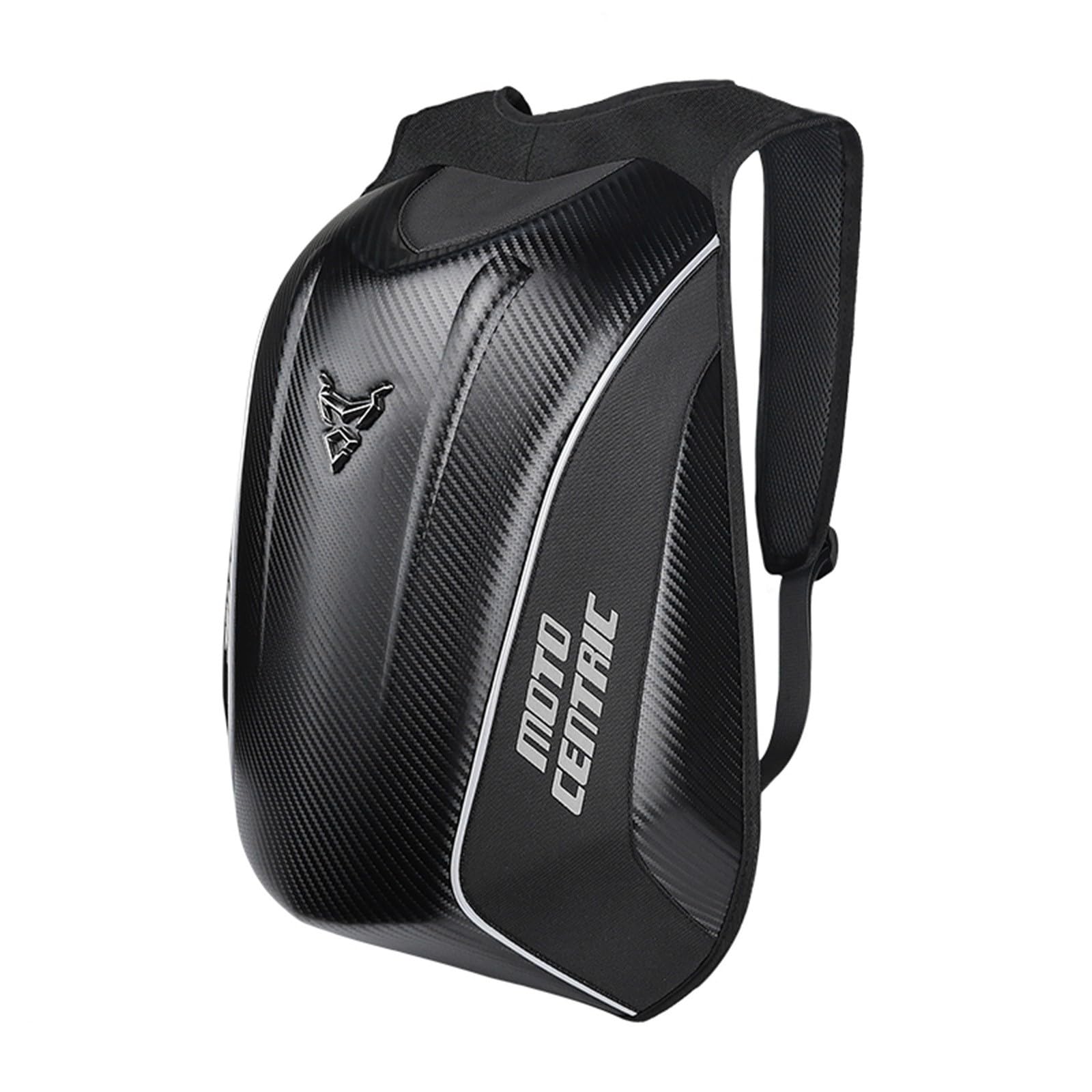 Sac à dos de moto 48 L étanche en fibre de carbone avec coque rigide réfléchissante
