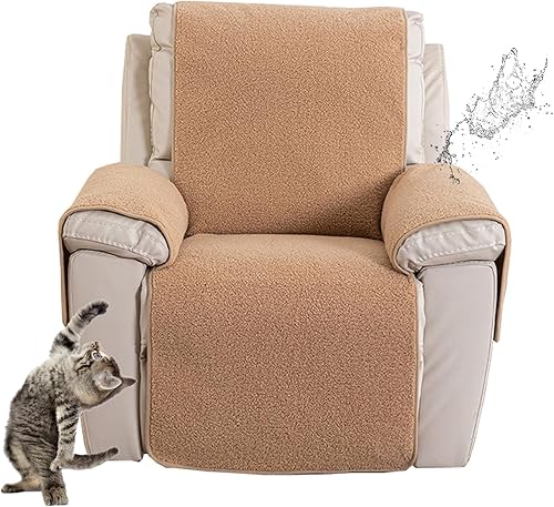 EXTLEZSA Sofa Armrest Cover, Waterproof Recliner Chair Covers,Fleece Recliner Chair Cover Protects Recliners from Spills and Stains Slip-Resistant