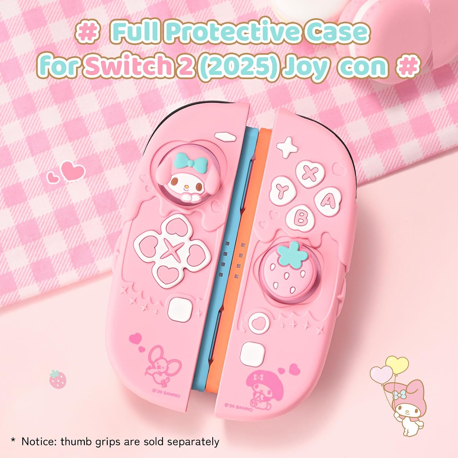 Kuitmor Silicone Protective Shell Compatible with Joy con of Switch 2, Soft Silicone Cover Case, Anti-Scratch Protective Case for Switch 2025 Controllers Pink