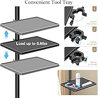 Vista 6 de Mznoo Lámpara de pestañas, luz de media luna de 6500 K para pestañas con bandeja de herramientas, luz de luna LED ajustable para tecnología