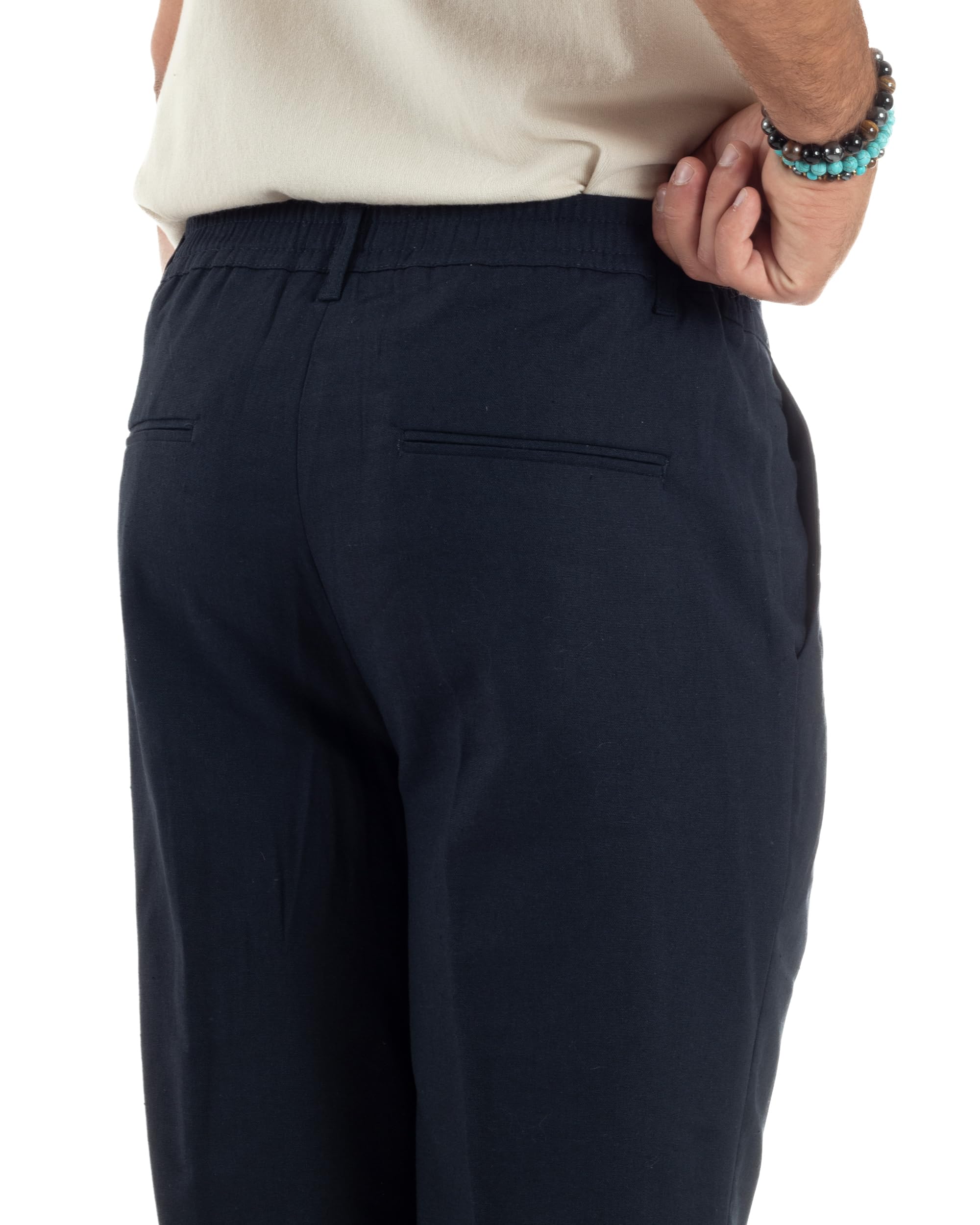 Abito Uomo Lino Elegante Sartoriale Giacca Doppiopetto Pantalone Classico Tinta Unita Vari Colori