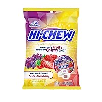 Vista 36 de HI-CHEW Mezcla Variada a Granel, Más de 220 Piezas, 4 Bolsas con Base - 13 Sabores a Granel, Dulces Masticables Dulces y Agrios, Únicos Divertidos