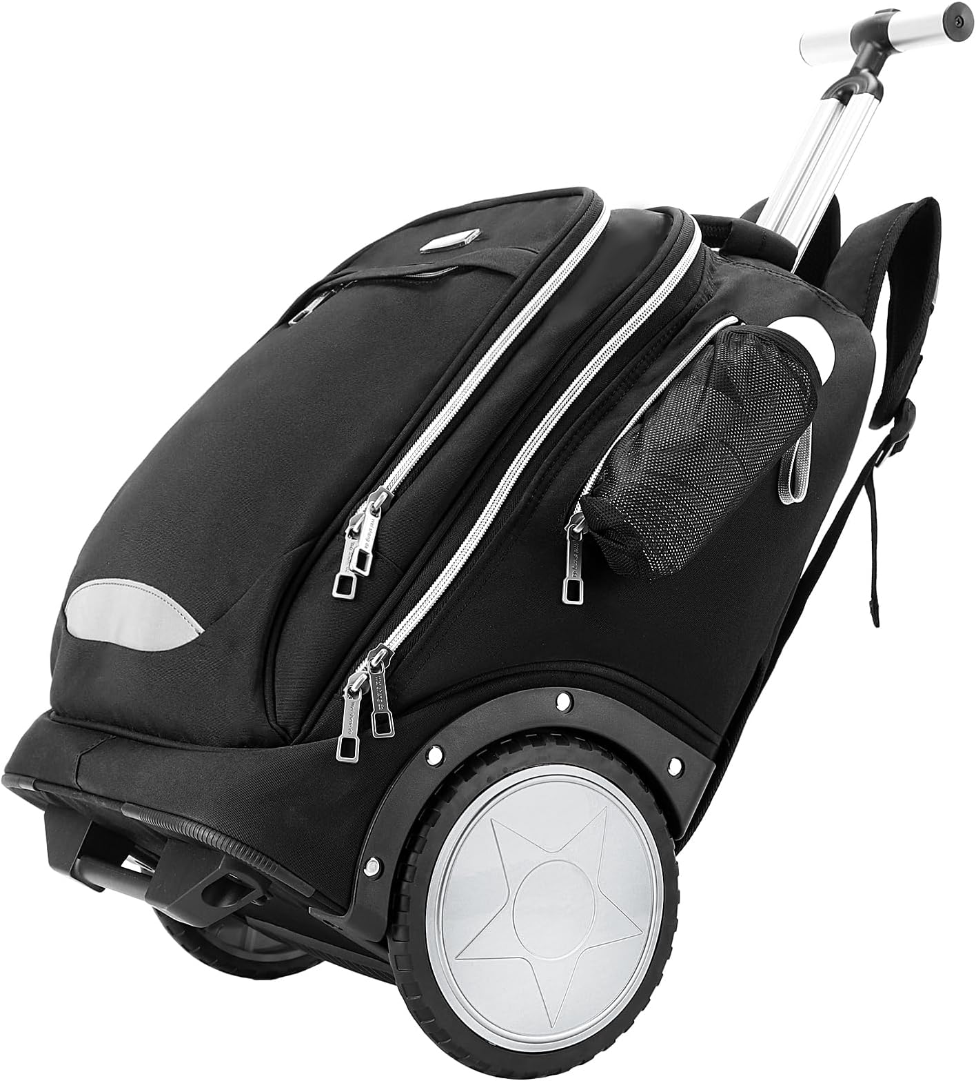 Hivexagon18 Inch Rolling Backpack with Wheels for Business and Travel Commuter (Black)