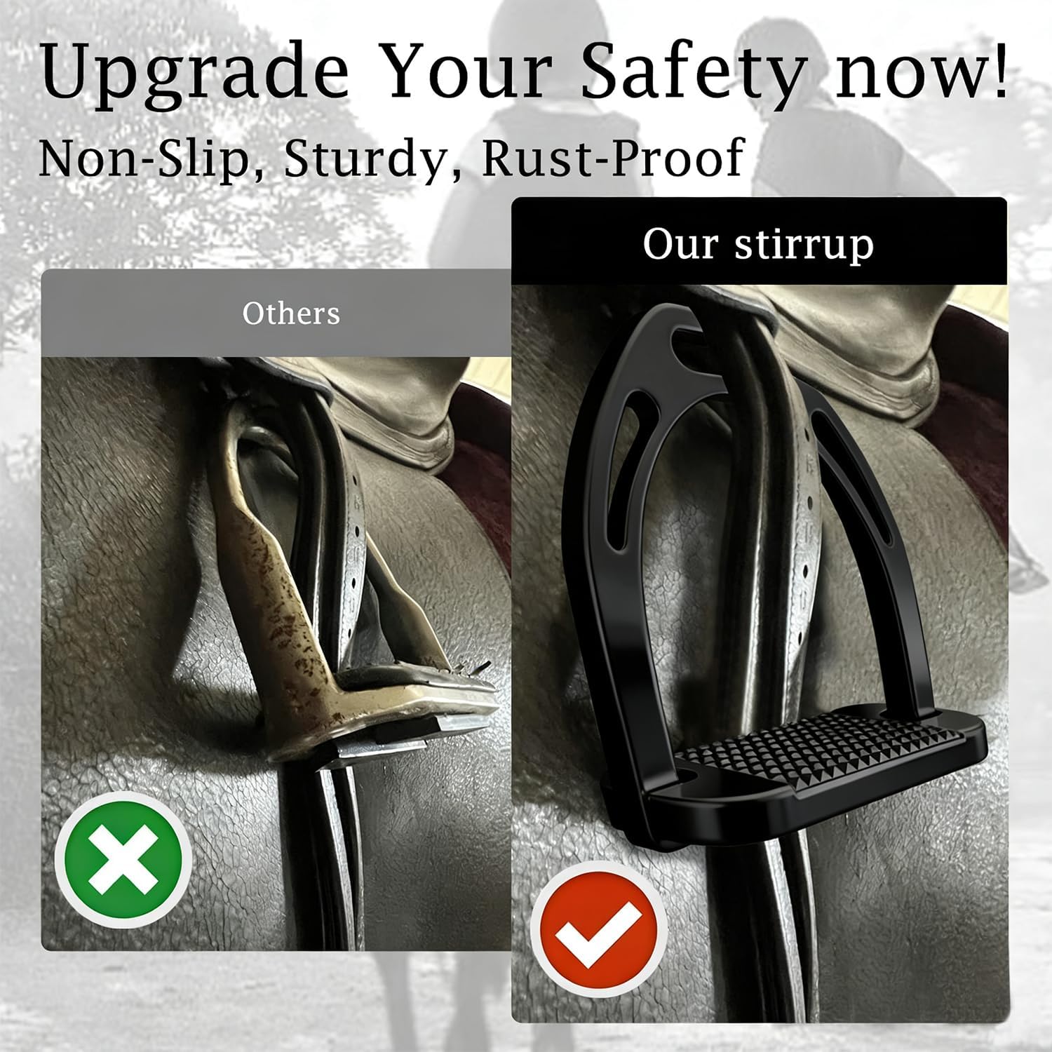 THREE ARCHERS Stirrups for Horse Riding - Lightweight Premium Aluminum Safety Stirrups for Jumping & Dressage-Compatible with English Saddles