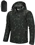 33,000ft Men's Rain Jacket Waterproof Cycling Running Packable Raincoat with Hood Lightweight Windbreaker with Mesh Lining