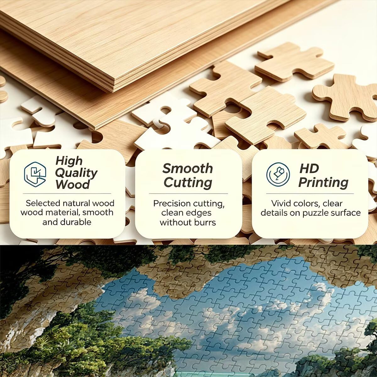 Puzzle 1000 Pezzi, Puzzle Paesaggio, Legno Pezzi, Regalo Donna Uomo -11383
