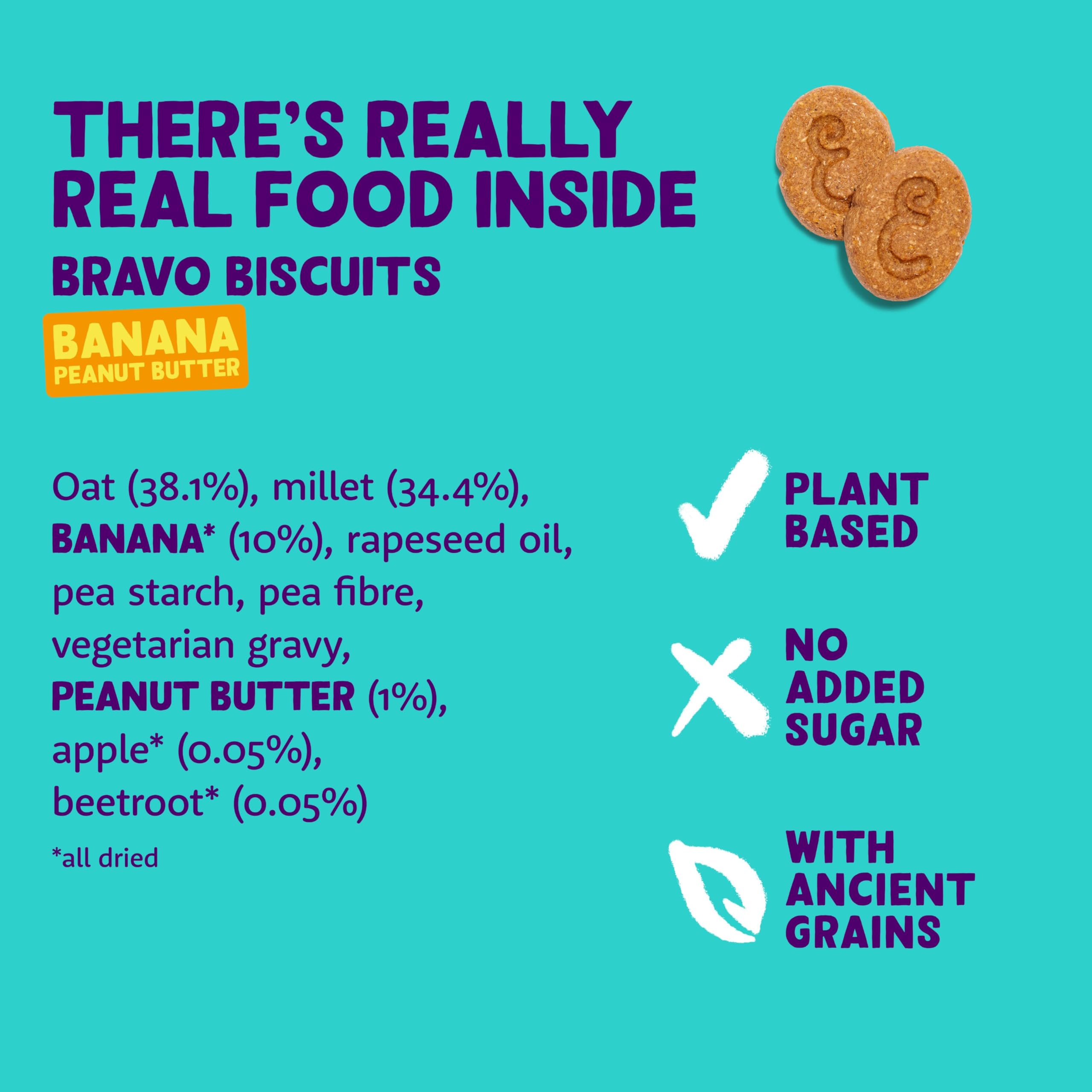 Edgard & Cooper Snack per cani, Bravo Biscotti, (Banana, 1 x 400g Bag), Snack con cereali di origine vegetale, a base di frutta, perfetti per l'allenamento