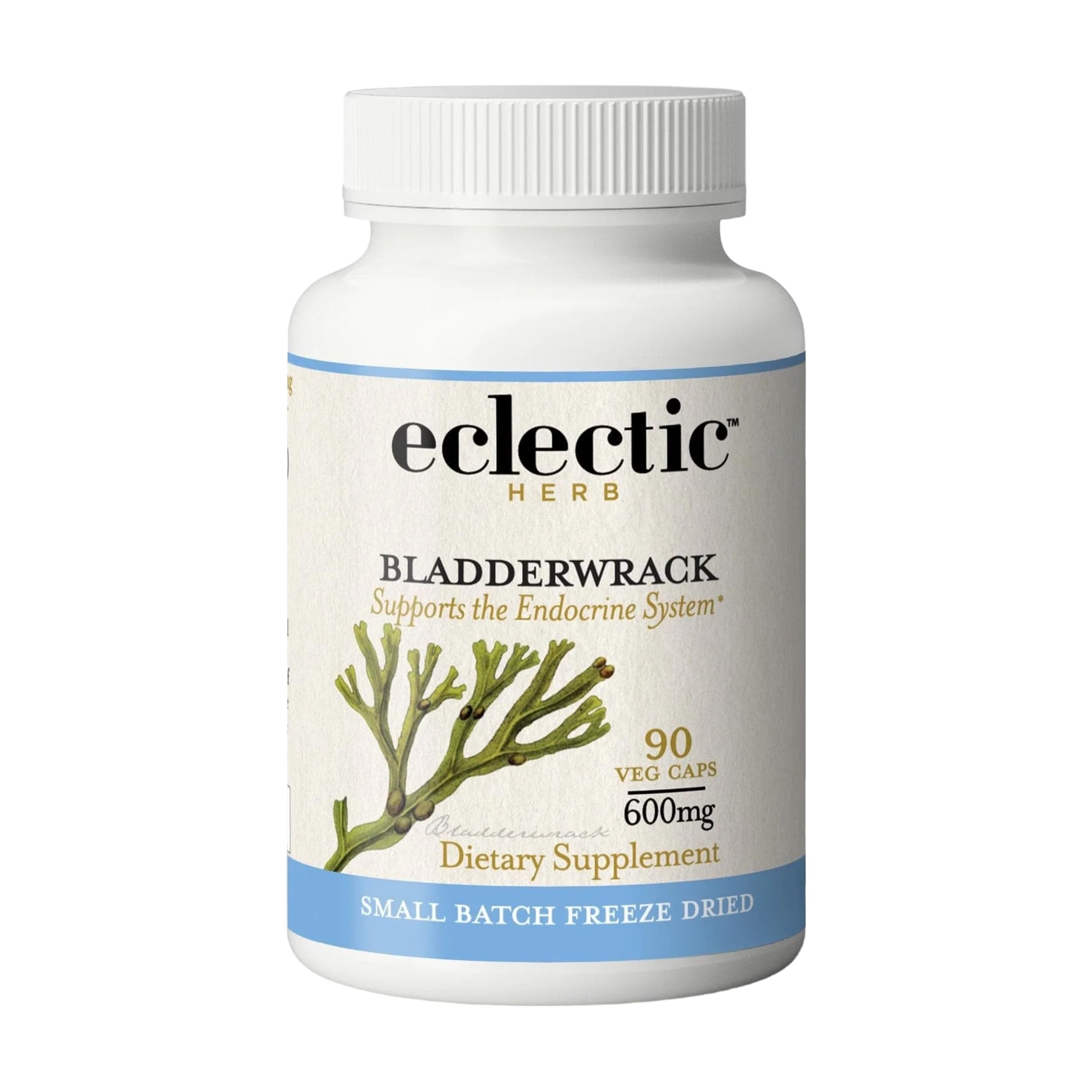Eclectic Herb - Premium Freeze-Dried Bladderwrack Capsules | Endocrine System Support | Healthy Skin and Hair | Seaweed Supplement | Wildcrafted, Hand-Harvested, Non-GMO, Vegan (90 CT | 600 mg)