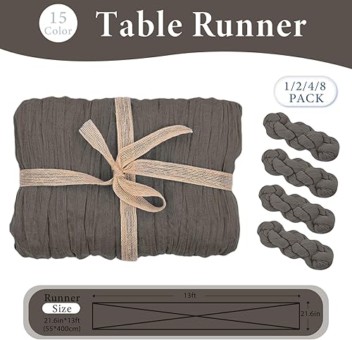 Miniatura 2 de Camino de mesa de gasa de 10 pies, camino de mesa rústico transparente de 35.4 x 120 pulgadas de largo para boda, baby shower, San Valentín,