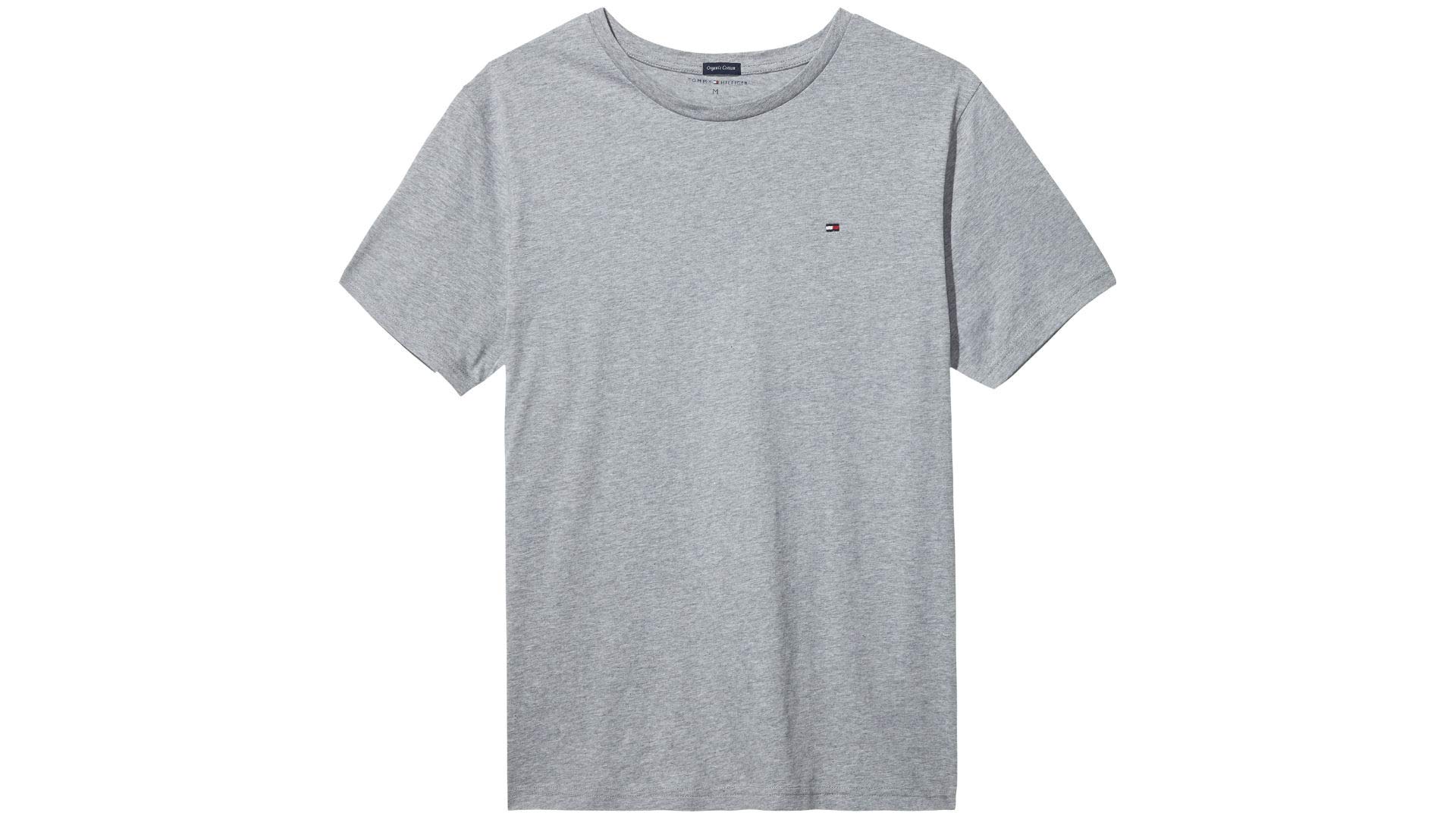 Tommy Hilfiger Herren Cotton cn Tee ss icon T-Shirt, Grau (Grey Heather 004), Large (Herstellergröße: LG)