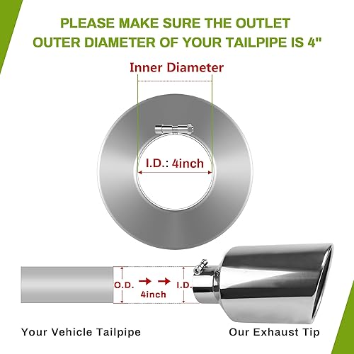 Miniatura 2 de AUTOSAVER88 Puntas de escape universales de acero inoxidable duradero