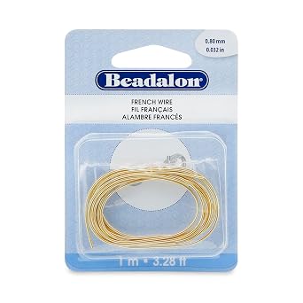Beadalon French Beading Craft Wire - 0.80 mm / .032 in, 1 m, Gold