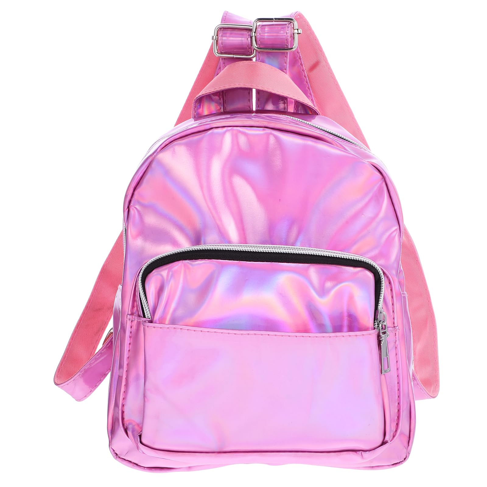 Niltracy Unisex Pink Holographic Backpack Iridescent Shoulder Bag Hologram Laser Satchel Travel Casual Daypack Purse For Women Men (Pink)
