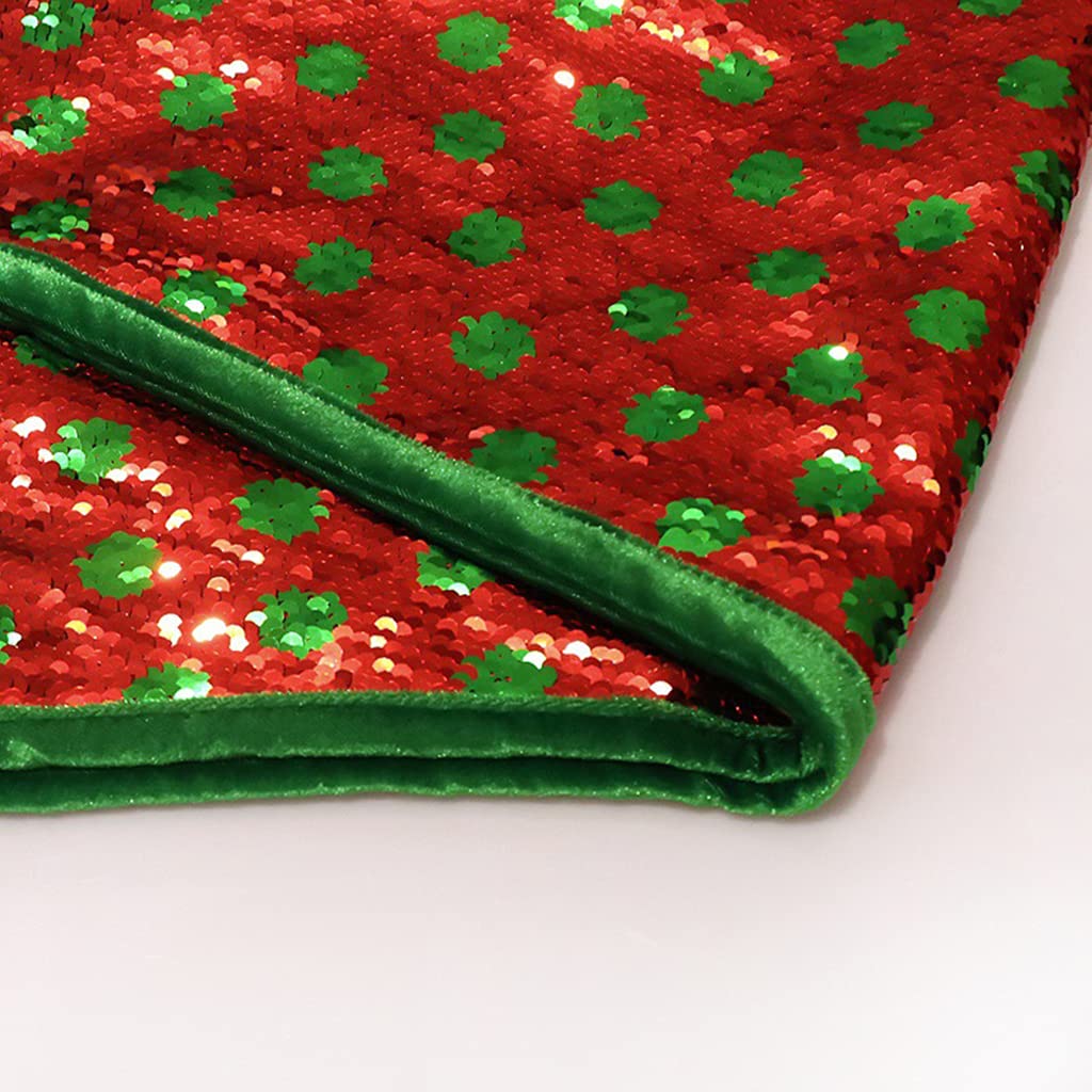 Collar de árbol de Navidad de 76 cm, cubierta base de falda de lunares, collar de Navidad, pequeño