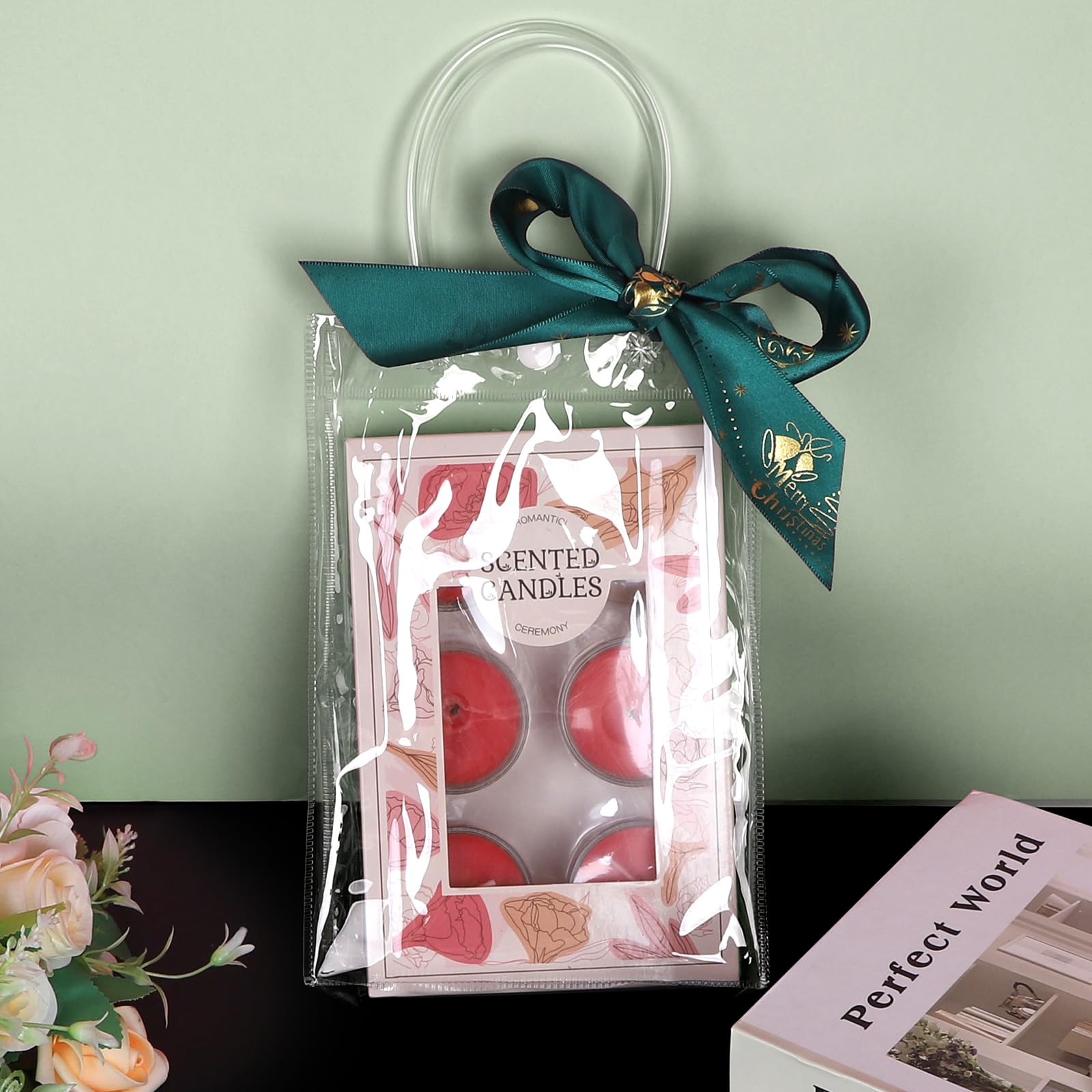 Shengxi 25 Pezzi Sacchetti Regalo Trasparenti con Maniglie