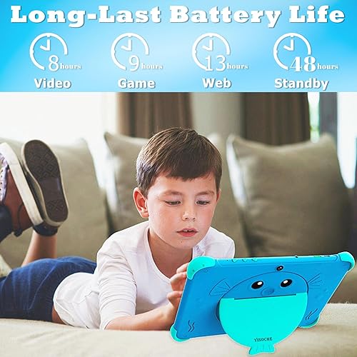 Miniatura 5 de Tablet para niños de 10 pulgadas, tablet para niños, tabletas Android para niños pequeños con estuche, tabletas para niños con control parental,