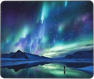 Funny Small Mouse Pad with Non-Slip Rubber Base,Ultra-Smooth Gaming Mousepad Northern Lights Washable Mouse Mat for Desk, Laptop, Pc & Office 7 X 8.6 in