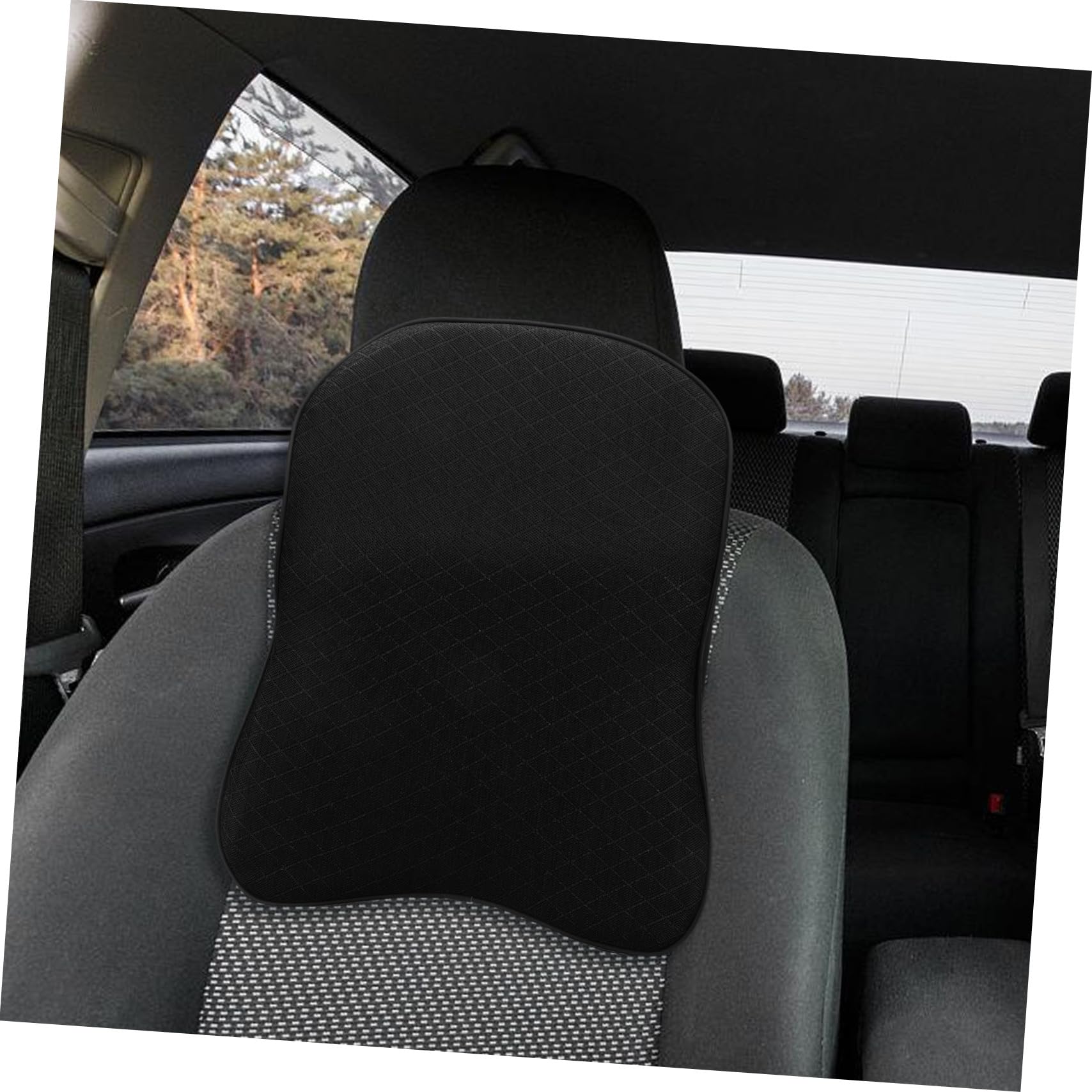 UKCOCO Almohada de Cuello de Espuma Viscoelástica Ajustable para Coche y Oficina Soporte Cervical para Viaje y Asiento Ergonómico Negro