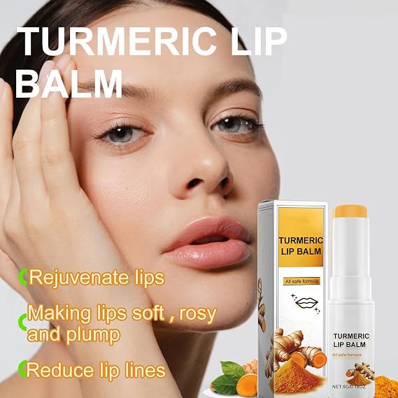 Lip Lightening for Dark Lips, Turmeric Lip Balm, Moisturizing Lip Care for Dry Lips, Lip Exfoliator Scrub for Lip Softening & Hydration (2PC)