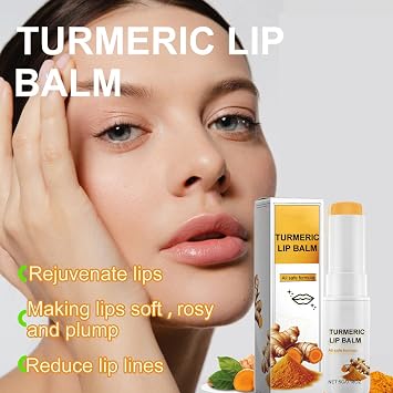 Lip Lightening for Dark Lips, Turmeric Lip Balm, Moisturizing Lip Care for Dry Lips, Lip Exfoliator Scrub for Lip Softening & Hydration (2PC)