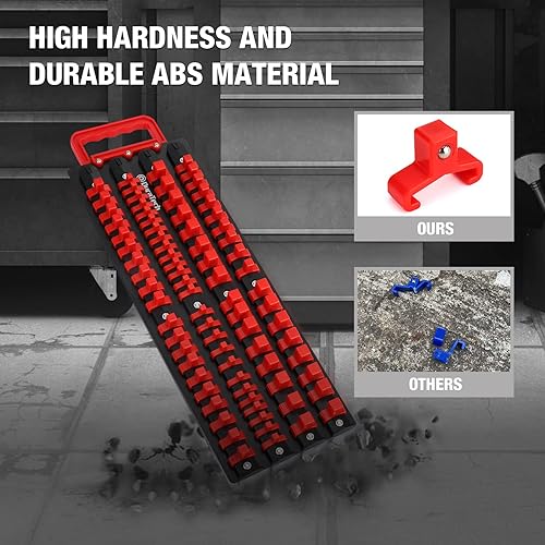 Miniatura 4 de DURATECH Organizador de Dados, Soporte Portátil de Dados de 80 Piezas con Mango, Material ABS Montable en Pared y Carrito de Herramientas, Impulso