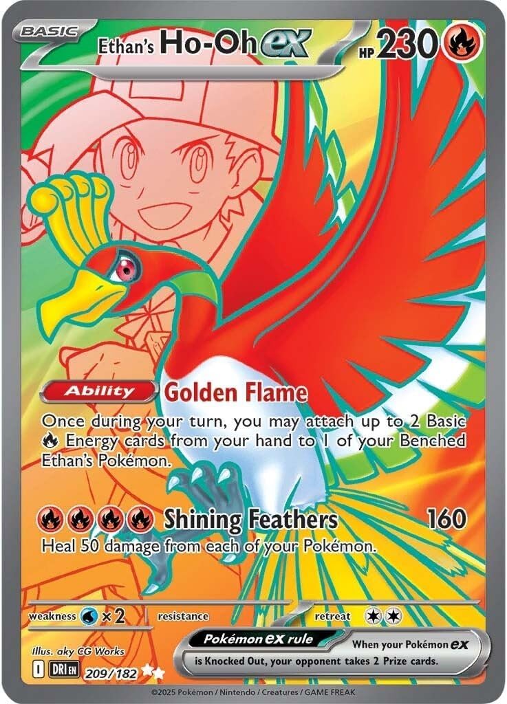 Pokemon - Ethan’s Ho-oh ex 209/182 – Destined Rivals – Full Art – Ultra Rare – Foil Pokemon Card
