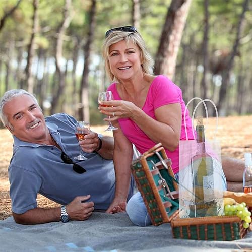 Miniatura 8 de Sdootjewelry Bolsa de hielo para vino, paquete de 12 botellas de vino transparente de PVC, bolsa de vino con asa para vino blanco, champán, cerveza