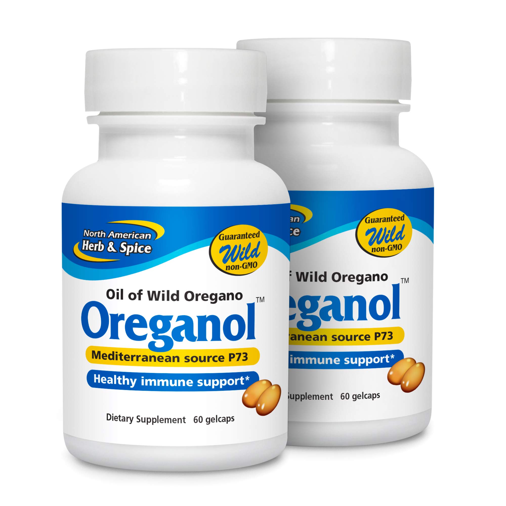 Oreganol P73 (2 Pack) - 60 Softgels - Immune System Support - Unprocessed, Vegan Friendly Wild Oregano - Mediterranean Source - Non-GMO - 120 Total Servings