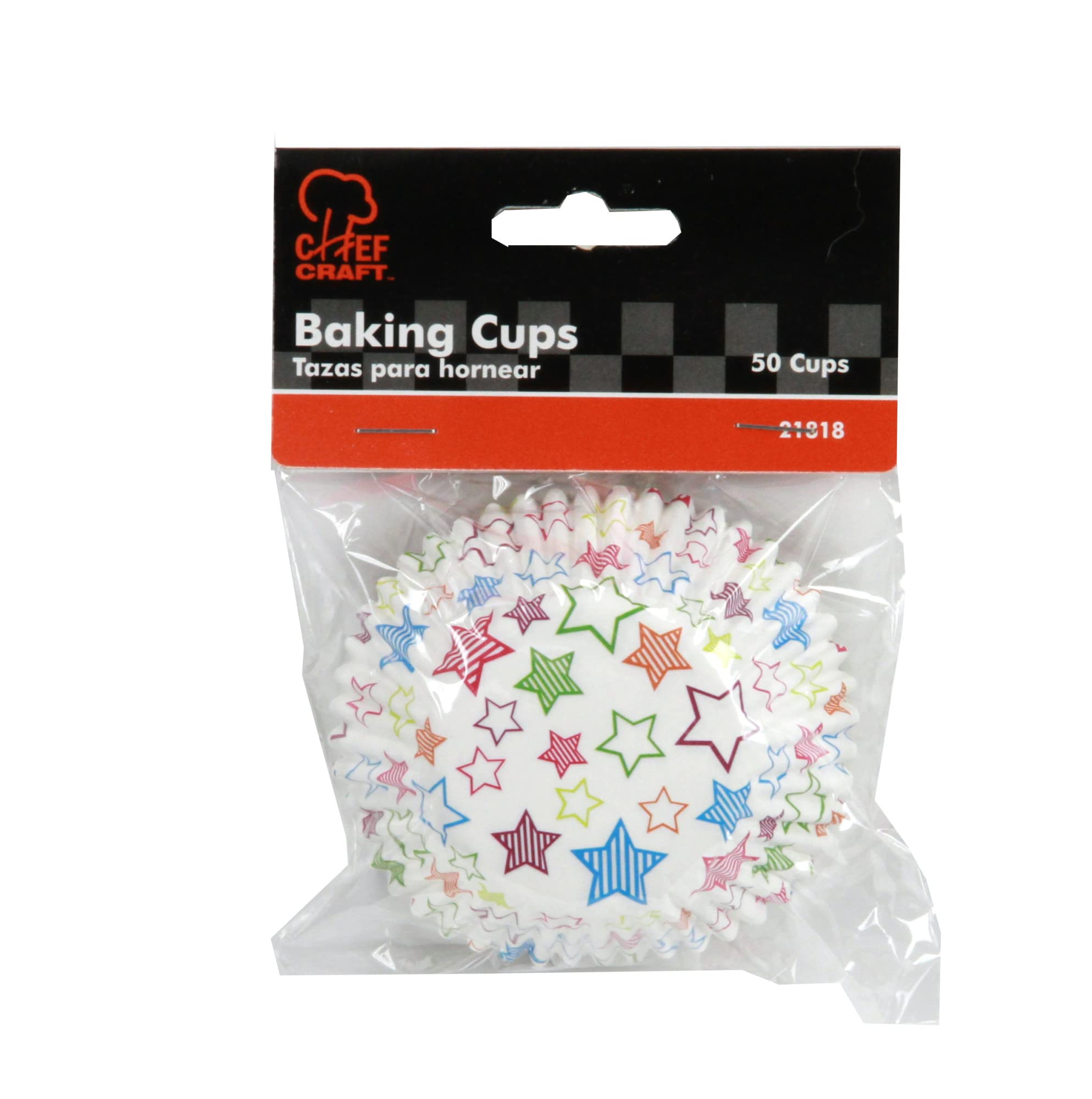 Chef Craft 50 Count Cupcake Liners, Stars by Chef Craft