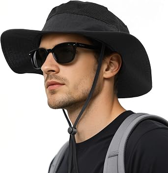 OZERO Sun Hats for Men UPF 50+ Hiking Hat Women Floppy Hat Packable - Wide Brime Sun Bucket Hats UV Protection Fishing Beach