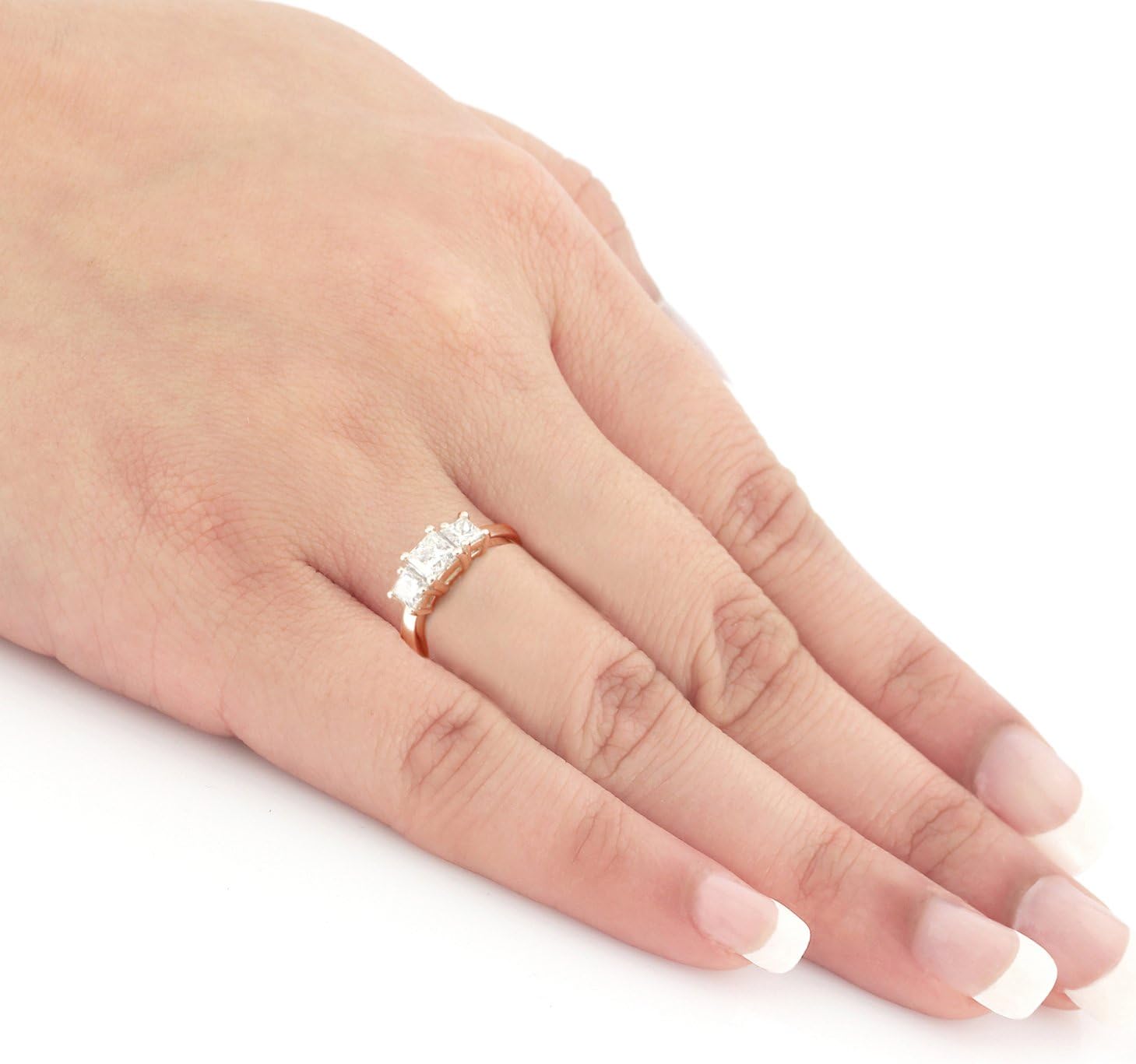 14k Gold 3-Stone Princess Cut Diamond Ring (1 1/2 cttw, G-H, VS2-SI1) Size 4-9