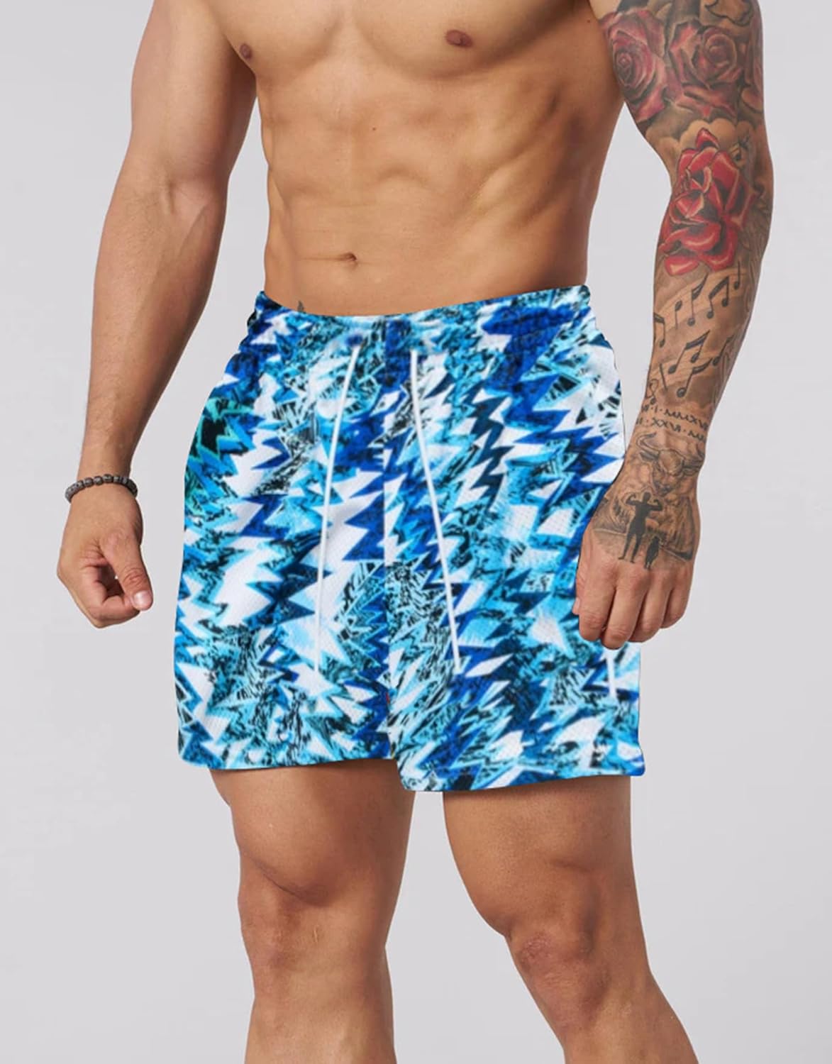 Mens Graphic Shorts Casual Drawstring Running Workout Streetwear Lightweight Basketball Shorts