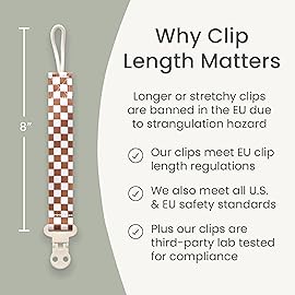 Stadela Baby Pacifier Clip Holder - Girl or Boy Unisex 4 Pack Gift Set - Neutral Modern Golf Theme Green Brown Beige