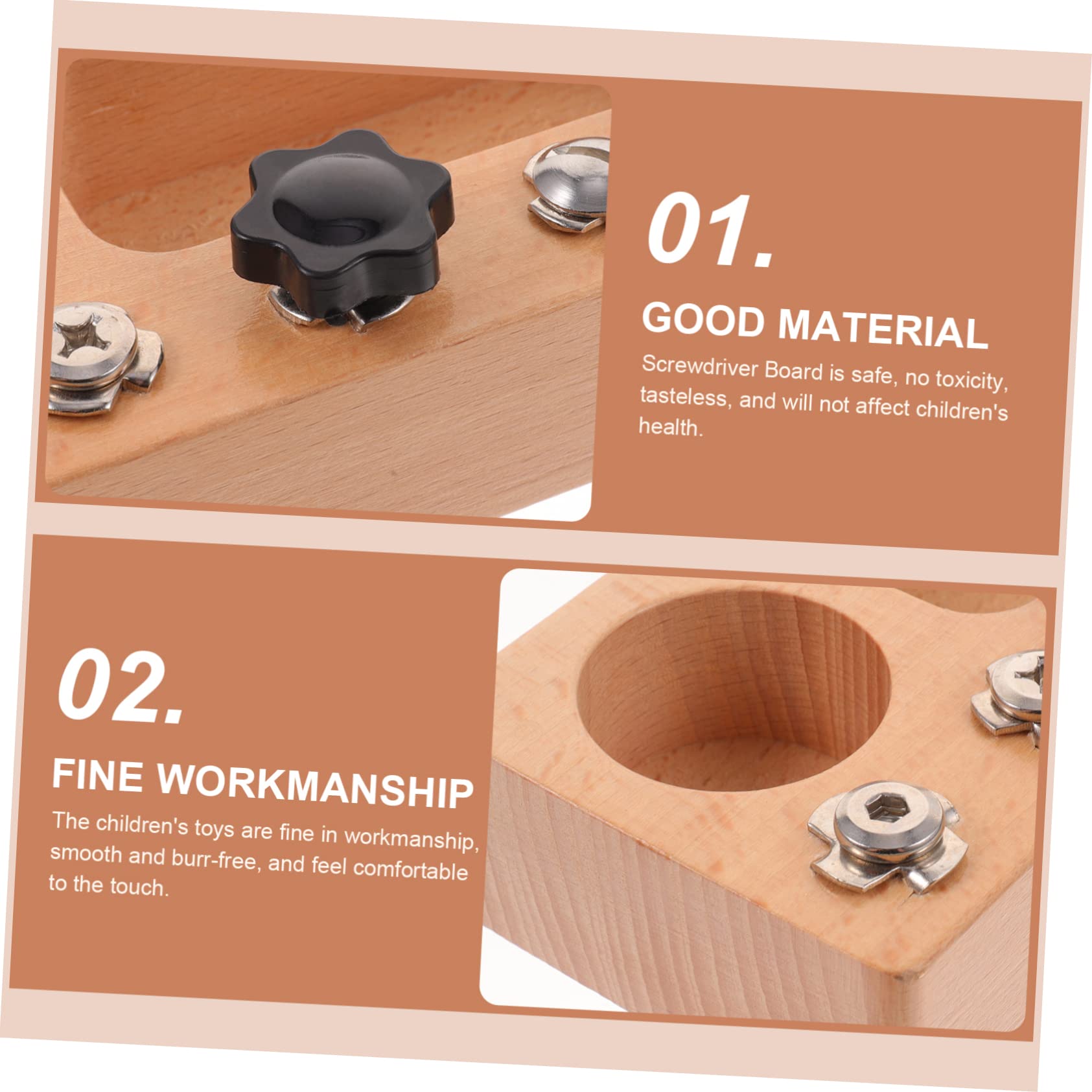 SUPVOX Wooden Screwdriver Board Set Toddler Sensory Toy for 3-4 Year Educational Boys and Girls Plaything